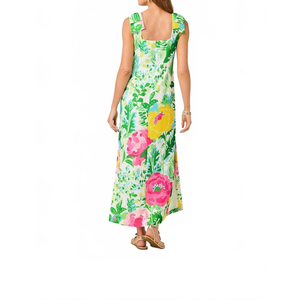 NEW LILLY PULITZER bernice maxi dress in multi poppy party engineered woven - Picture 3 of 8